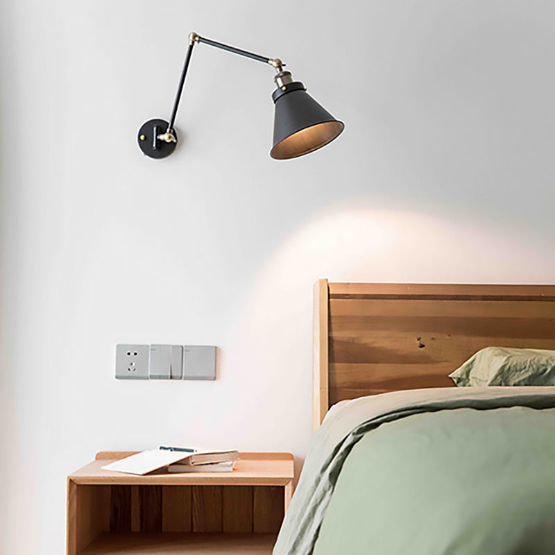 Adjustable Industrial Style Wall Light Black and White