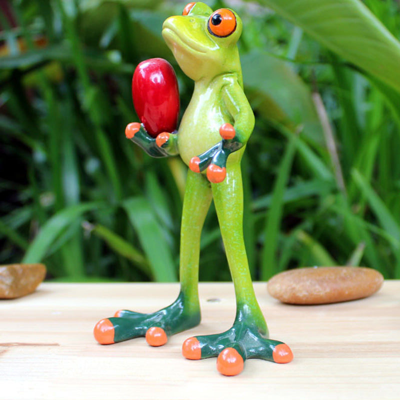 Colorful Garden Frog Figurine Decor