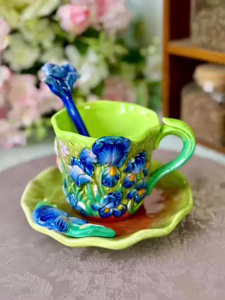 Vibrant Artistic Ceramic Coffee Mug Set