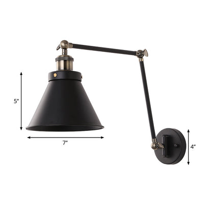 Adjustable Industrial Style Wall Light Black and White