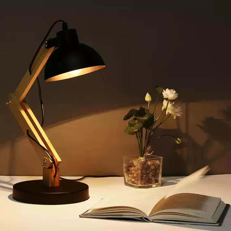 Contemporary Metal And Wood Floor Lamp - Luxicro