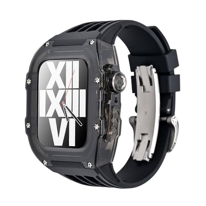 Black Rubber Strap Kit For Apple Watch