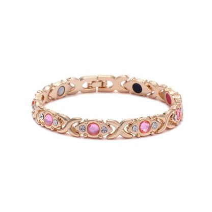 Elegant Pink Gold Buckle Bangle - Luxicro