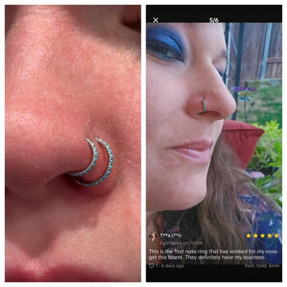 Sparkly Silver Hinged Nose Stud