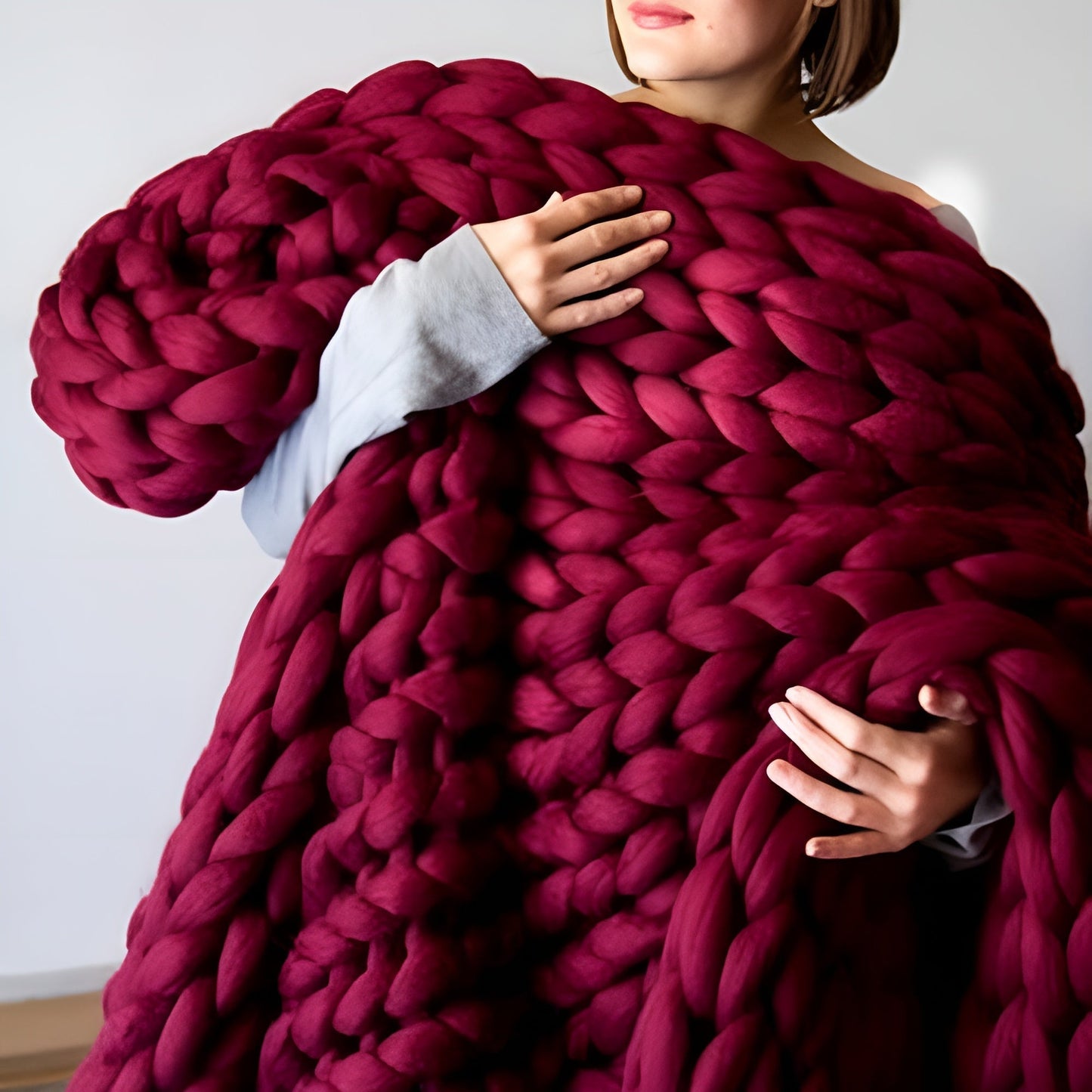 Soft Homemade Knitting Blanket Set