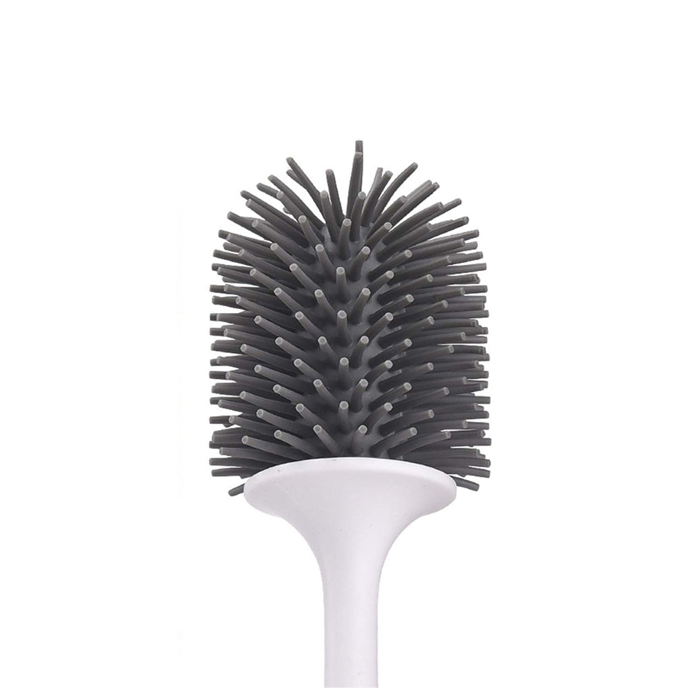 Ergonomic Silicone Toilet Brush with Holder