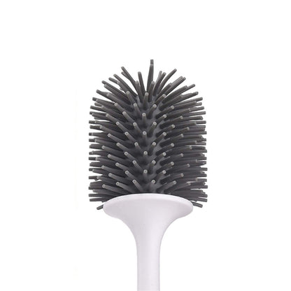 Ergonomic Silicone Toilet Brush with Holder