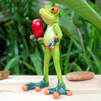 Vibrant Outdoor Frog Statue Garden Decoration