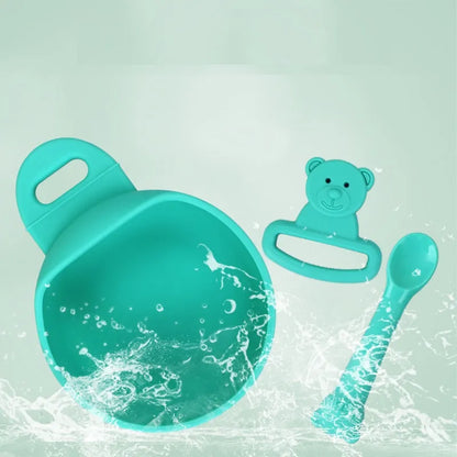 Soft Baby Feeding Bowl Set with Spoon and Suction Base