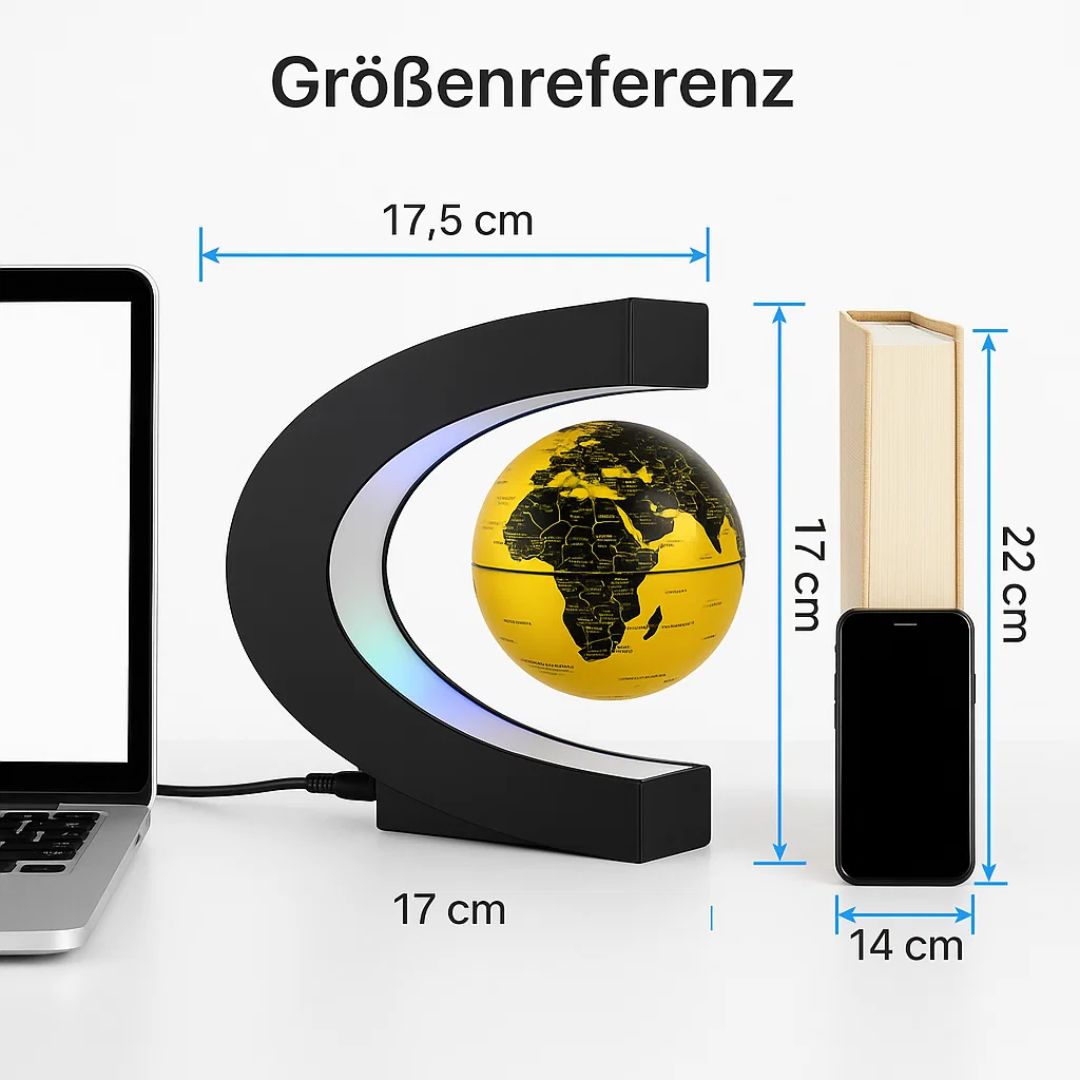 Sleek LED Globe Table Light with Metal Base