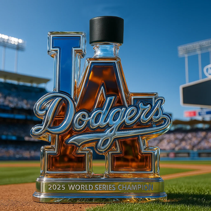 LA Dodgers 2025 World Series Champs Liquor Bottle