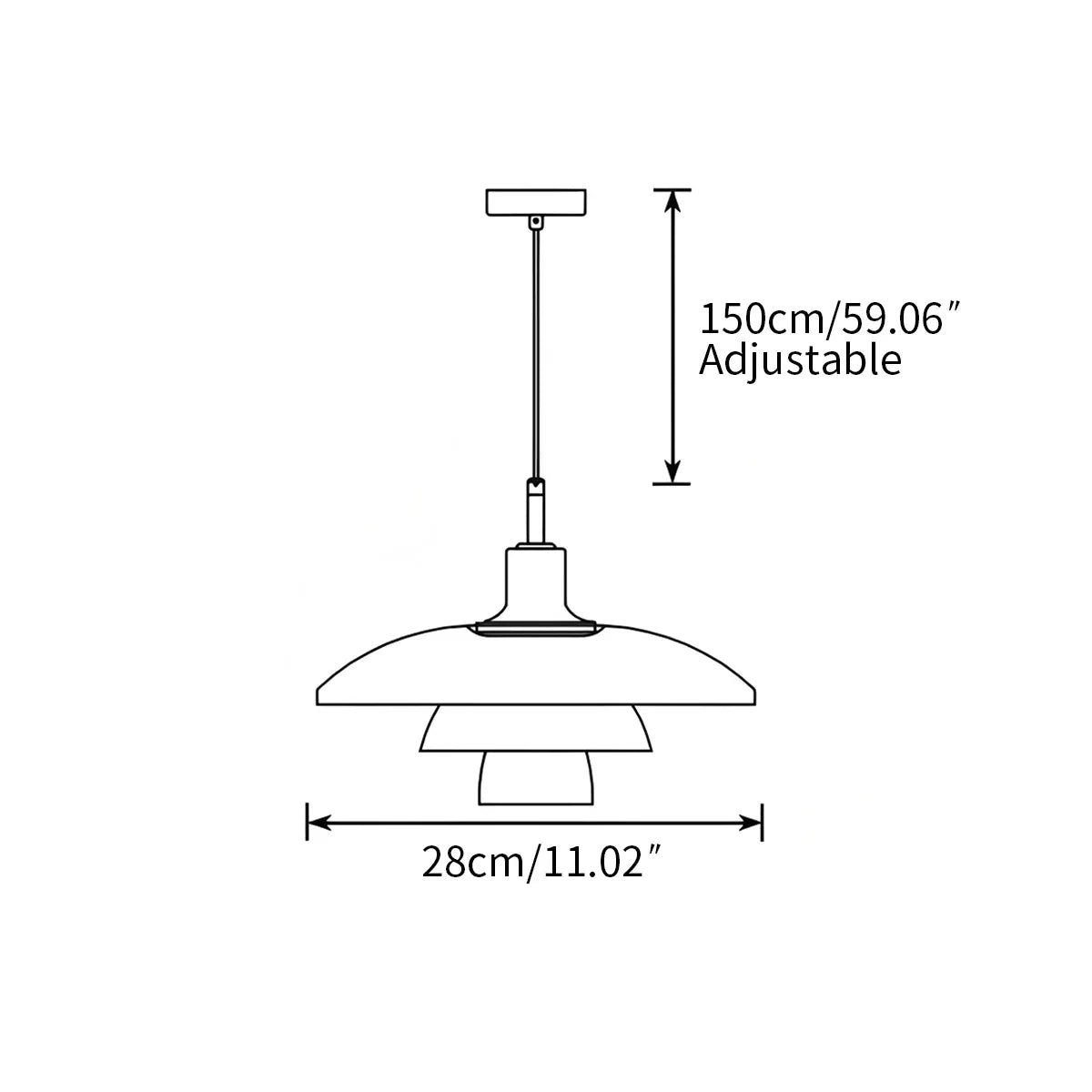 Elegant Glass Hanging Kitchen Lamp
