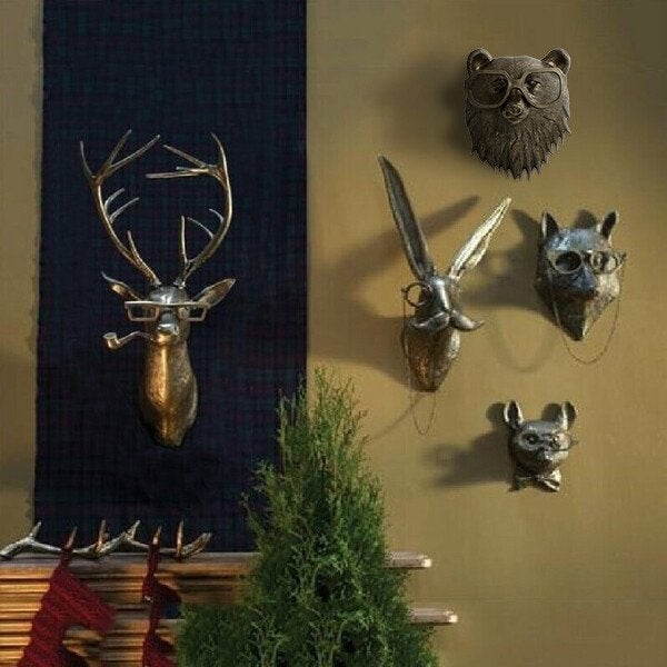 Vibrant Animal Head Wall Decor