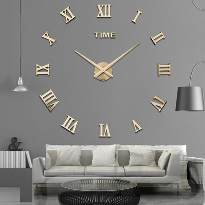 Classic Silver Wall Clock with Roman Numerals - Luxicro