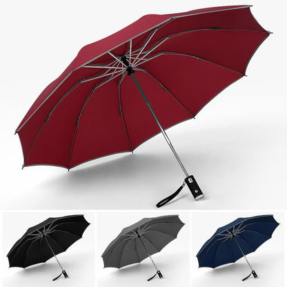 Compact Windproof Umbrella with Reflective Strip