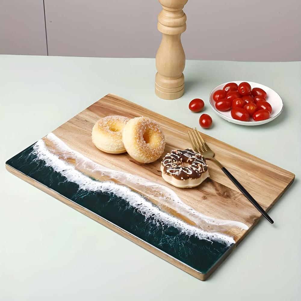 Natural Wood Grain Resin Serving Board - Luxicro