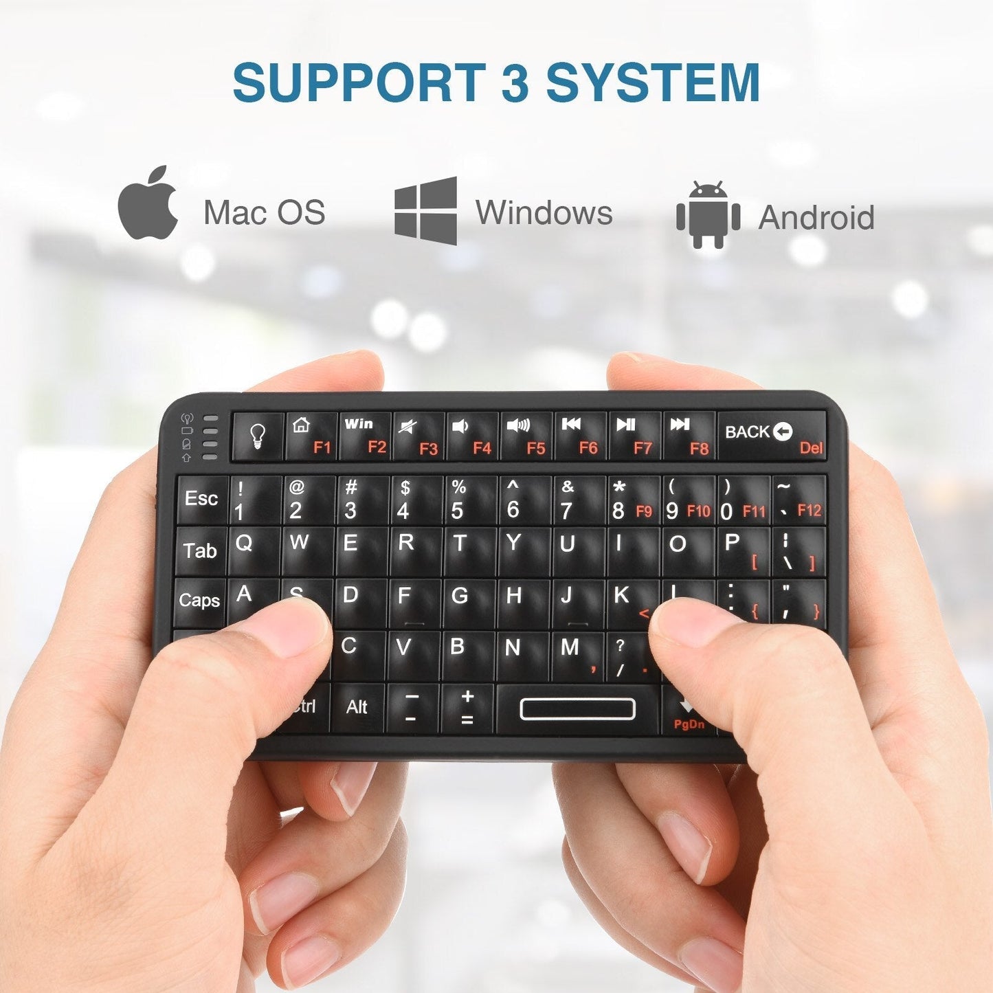 Portable 2 in 1 Wireless Compact Keyboard