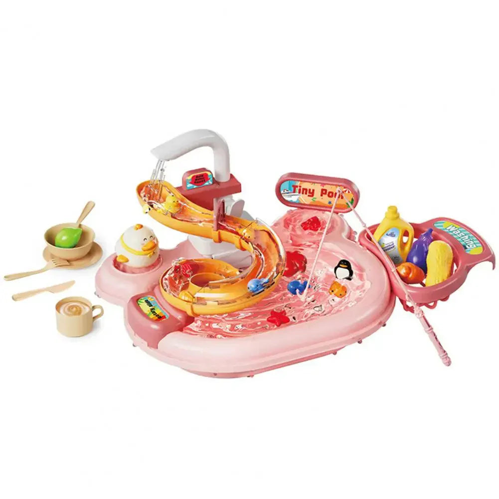 Kids Play Kitchen and Fishing Toy Set - Luxicro