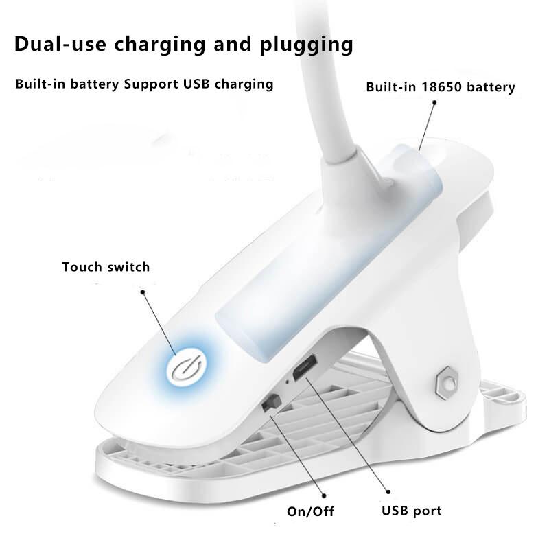 Compact Portable LED Desk Light with USB Recharge