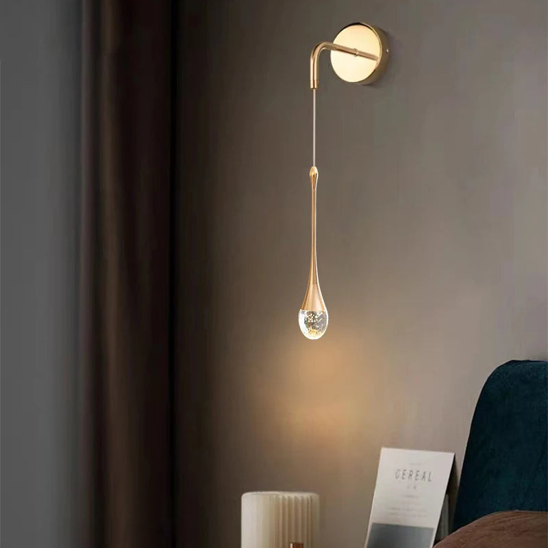 Elegant Crystal Hanging Wall Lamp - Luxicro