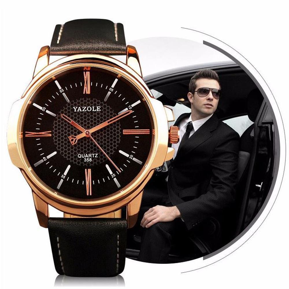 Stylish Men's Gold Quartz Watch