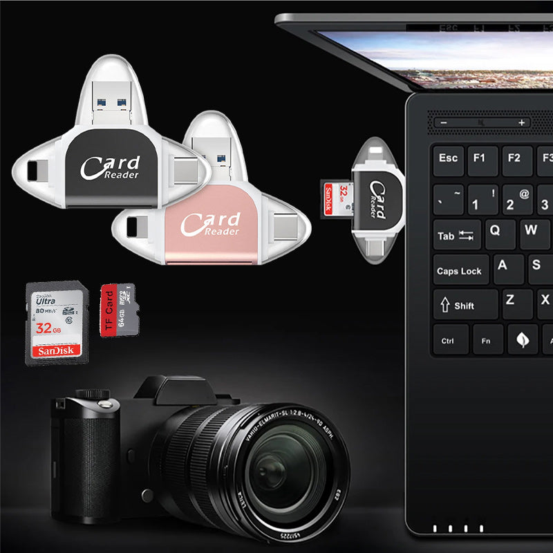 4-in-1 USB Multi Card Reader Adapter