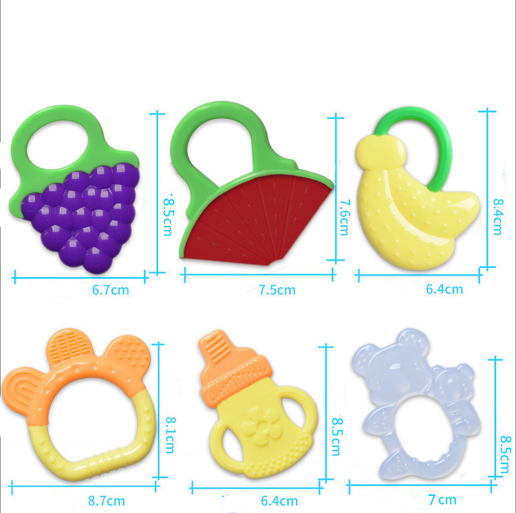 Cute Infant Teether Toys with Colorful Fruit Shapes