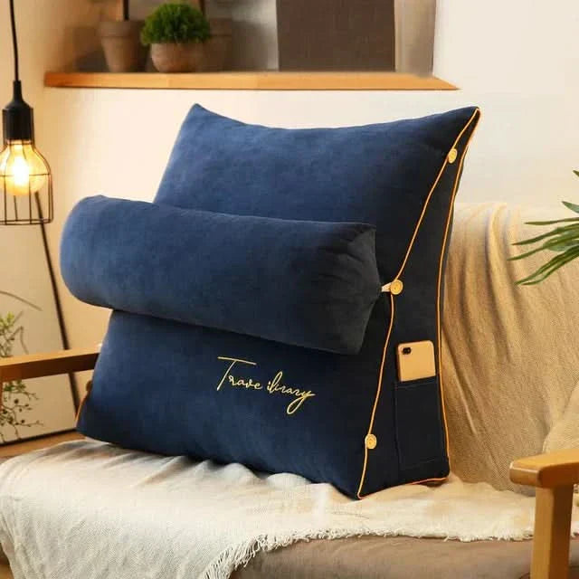 Contoured Back Support Pillow with Neck Cushion