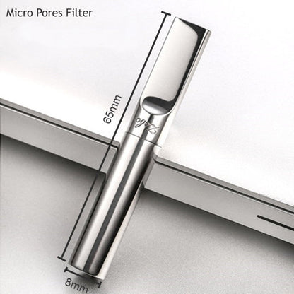 Refillable Silver Cigarette Holder with Tar Trap Filter