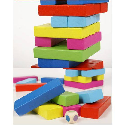 Colorful Wooden Block Stacking Game