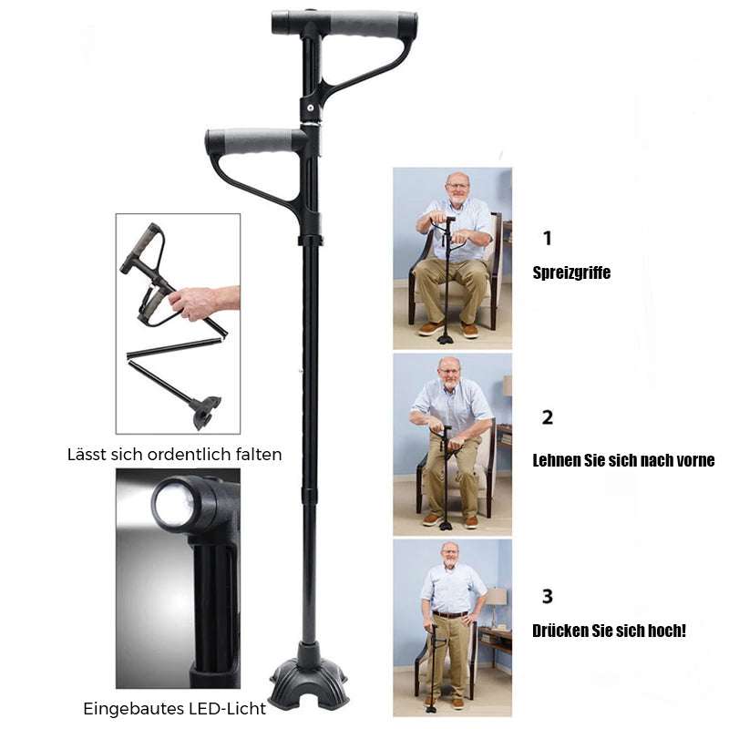 Portable Collapsible Walking Cane with LED Light