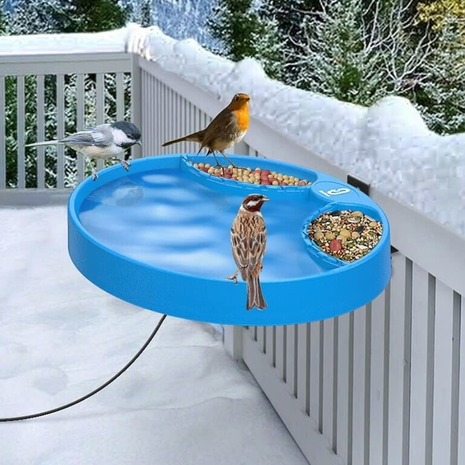 Warm Outdoor Heated Bird Bath for Garden Porch - Luxicro