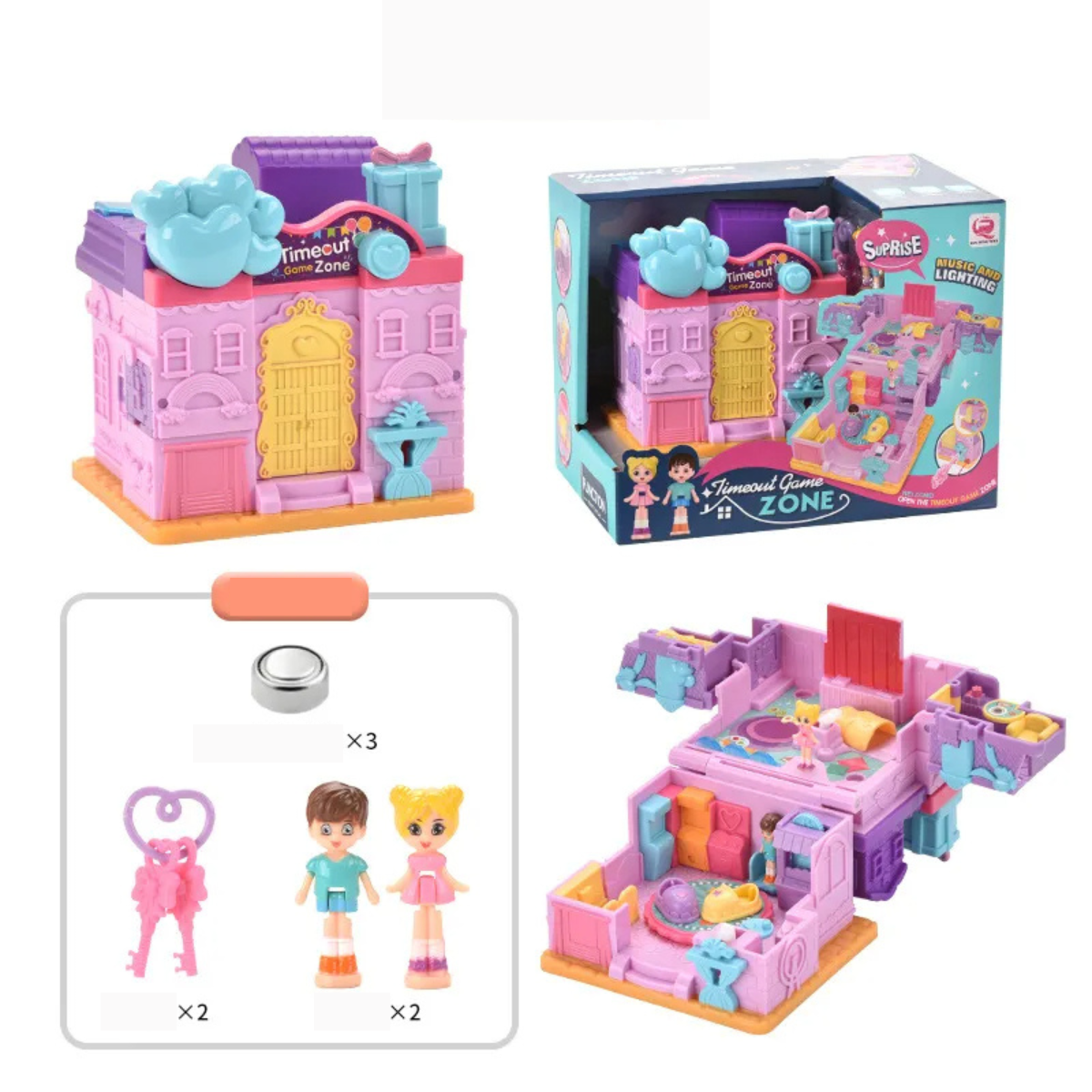 Small Adorable Doll House with Play Areas
