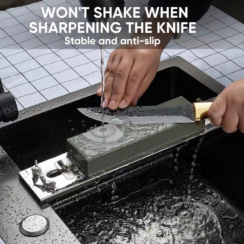 Compact Water Stone Sharpening Kit with Fixed Base