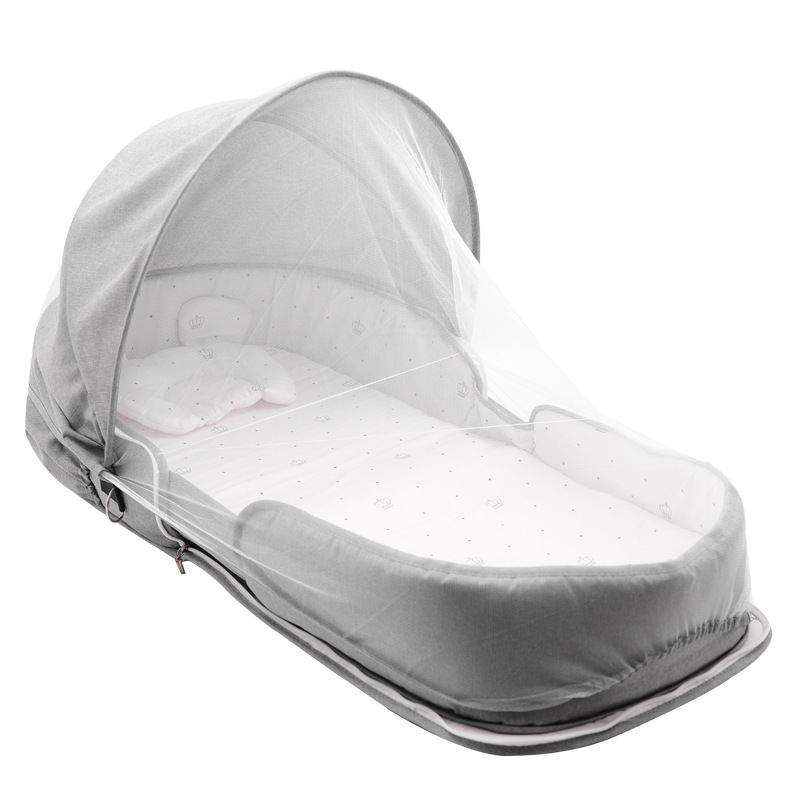 Compact Baby Travel Bed with Diaper Bag