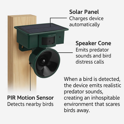 Automatic Bird Repellent Device with Loud Sound Scare