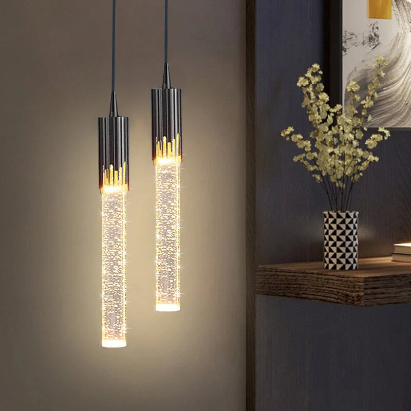 Elegant Glass Cylinder Pendant Light