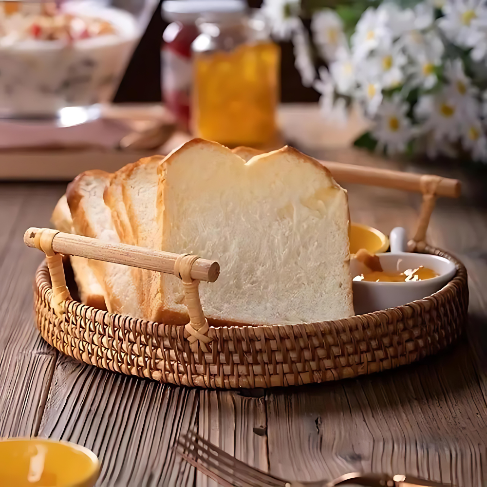 Natural Woven Wooden Serving Tray - Luxicro