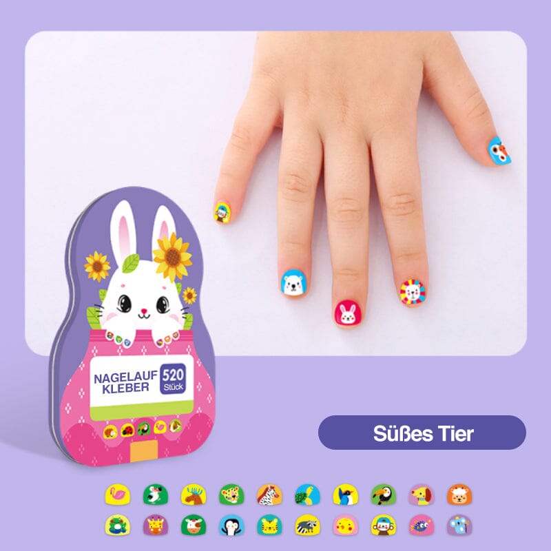 Fun Kids Nail Art Sticker Set (520 Pieces)