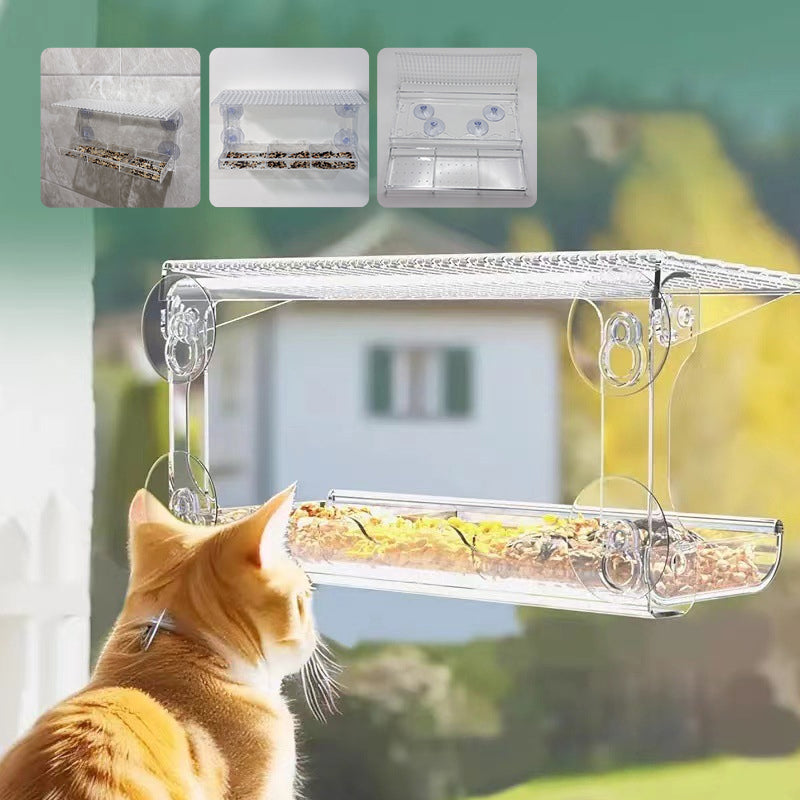 Simple Fill Window Mount Bird Feeder Home - Luxicro