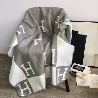 Soft Plush Wool Cashmere Throw Blanket