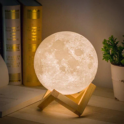 Bright LED Moon Desk Light - Portable Rechargeable Lamp