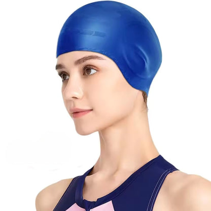 Comfortable Silicone Swim Cap For Long Hair With Ear Guards