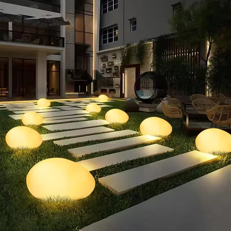 Solar Powered Outdoor Stone Lamp