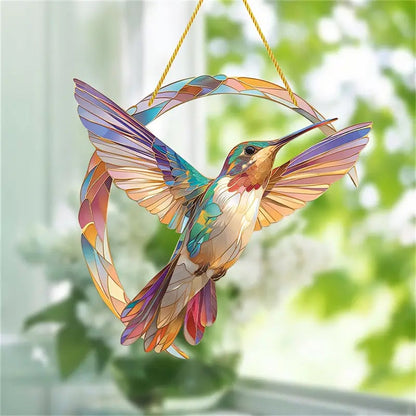 Vibrant Stained Glass Window Hanging Decoration