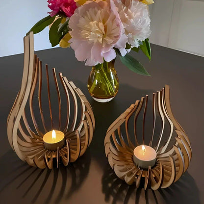 Clear Glass Candle Holder