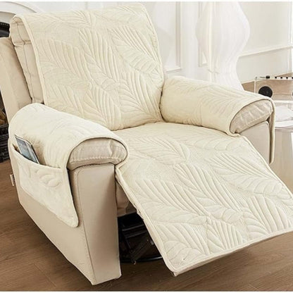 Green Leaf Print Armchair Slipcover