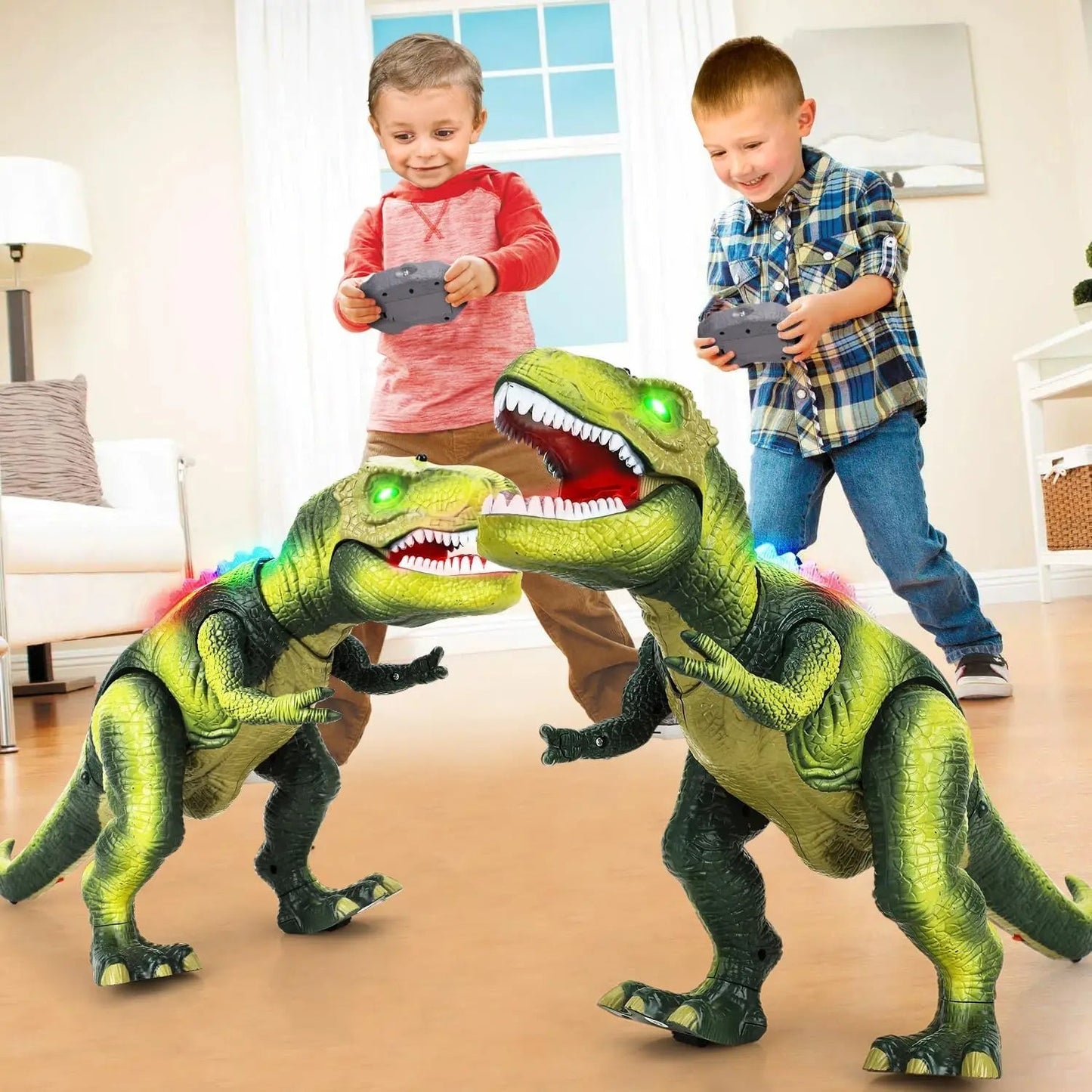 Interactive LED T Rex Toy with Sound and Motion