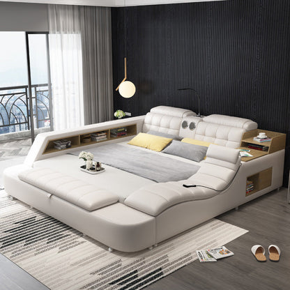 Luxury Pu Leather Bed Frame with Storage Drawer