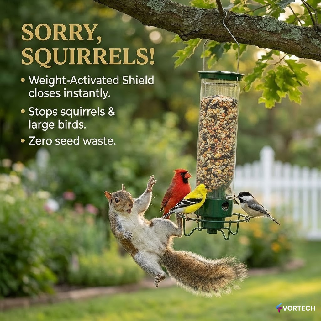 Squirrel Proof Bird Feeder with Weight Activated Guard